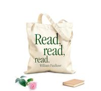 AILOONG Escritor Literatura Cita Faulkner Leer Bolsa de lona sin blanquear Tela de 340g/m² de grosor Se usa como bolsa de herramientas