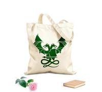 AILOONG Espada de dragón de dos cabezas de la mitología de animales fantásticos Bolsa de compras de lona de algodón Tela de 340g/m² de grosor Se usa como bolsa de regalo
