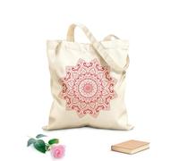 AILOONG Esquema de diseños de mandalas geométricos Bolsa de lona con fondo reforzado Tela de 340g/m² de grosor Se usa como bolsa de regalo