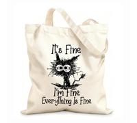 AILOONG Está bien, soy todo Bolsos de hombro de lona de algodón Tela de 12 oz de grosor Se usa como bolsa de herramientas 25x30cm Pequeño