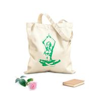 AILOONG Estudio de yoga Pose Chica Meditación Salud Belleza Bolsa de lona Tela de 340g/m² de grosor Sustituye a la mochila escolar