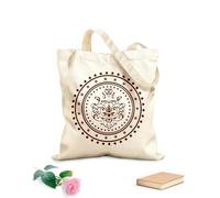 AILOONG Estudio de yoga y meditación con mandalas Enso Circle Bolsa de compras de lona de algodón Tela de 340g/m² de grosor Se usa como bolsa de regalo