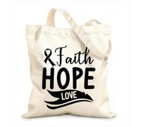 AILOONG expediente de cáncer de mama Bolsas reutilizables para la compra Tela de 12 oz de grosor Plegable 31x36cm Mediano