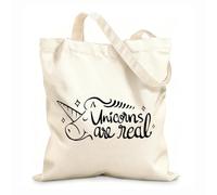 AILOONG Expresión de palabras para Los unicornios son reales Bolsos de hombro de lona de algodón Tela de 12 oz de grosor Se usa como bolsa de herramientas 31x36cm Mediano