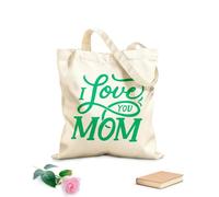 AILOONG Feliz Día de la Madre, tipografía, caligrafía, caligrafía árabe, amor, mamá, mejor mamá Bolsa de lona con fondo reforzado Tela de 340g/m² de grosor Se usa como bolsa de regalo