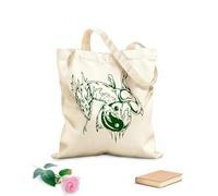 AILOONG Filosofía china Yin Yan Dragón oriental Bolsa de lona Tela de 340g/m² de grosor Sustituye a la mochila escolar