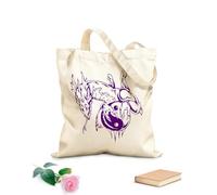 AILOONG Filosofía china Yin Yan Dragón oriental Bolsa de lona Tela de 340g/m² de grosor Sustituye a la mochila escolar