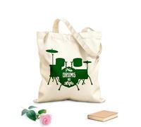 AILOONG Frase del baterista Sin batería no hay vida musical Bolsa de compras de lona de algodón Tela de 340g/m² de grosor Se usa como bolsa de regalo