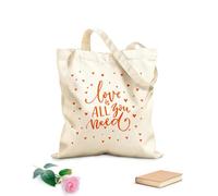 AILOONG Frase inspiradora El amor es todo lo que necesitas de Little Heart Bolsa de lona sin blanquear Tela de 340g/m² de grosor Se usa como bolsa de herramientas