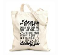 AILOONG Frases y lemas de boda buenos Bolsa de lona con fondo reforzado Tela de 12 oz de grosor Se usa como bolsa de regalo 25x30cm Pequeño