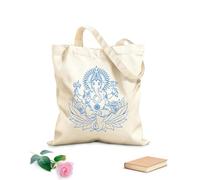 AILOONG Ganesha Dios elefante hindú Loto Hinduismo Bolsa de lona Tela de 340g/m² de grosor Sustituye a la mochila escolar