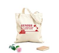 AILOONG Genio Talento Palabras Citas Motivación Inspiración Ciencia Bolsa de lona sin blanquear Tela de 340g/m² de grosor Se usa como bolsa de herramientas