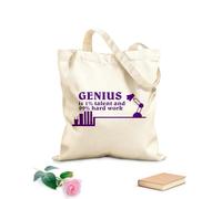 AILOONG Genio Talento Palabras Citas Motivación Inspiración Ciencia Bolsa de lona sin blanquear Tela de 340g/m² de grosor Se usa como bolsa de herramientas