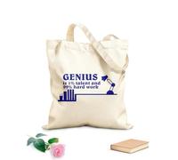 AILOONG Genio Talento Palabras Citas Motivación Inspiración Ciencia Bolsa de lona sin blanquear Tela de 340g/m² de grosor Se usa como bolsa de herramientas