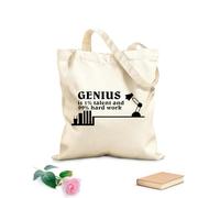 AILOONG Genio Talento Palabras Citas Motivación Inspiración Ciencia Bolsa de lona sin blanquear Tela de 12 oz de grosor Se usa como bolsa de herramientas 35x40cm Grande