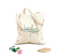 AILOONG Gestión de marketing en la nube de palabras Bolsos de hombro de lona de algodón Tela de 340g/m² de grosor Se usa como bolsa de herramientas