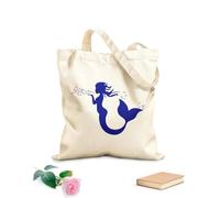 AILOONG Guardería infantil marina de sirena para niños Bolsa de compras de lona de algodón Tela de 340g/m² de grosor Se usa como bolsa de regalo