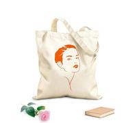 AILOONG Hermosa cara de mujer, niña, dama, maquillaje Bolsa de compras de lona de algodón Tela de 340g/m² de grosor Se usa como bolsa de regalo