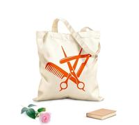 AILOONG Herramientas de peluquería Logotipo de barbero Tijeras de afeitar Peine Bolsa de compras de lona de algodón Tela de 340g/m² de grosor Se usa como bolsa de regalo