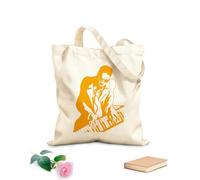 AILOONG Hombre africano de jazz con instrumento musical de piano Bolsa de compras de lona de algodón Tela de 340g/m² de grosor Se usa como bolsa de regalo
