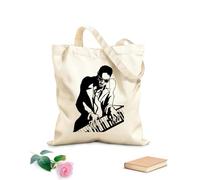 AILOONG Hombre africano de jazz con instrumento musical de piano Bolsa de compras de lona de algodón Tela de 12 oz de grosor Se usa como bolsa de regalo 35x40cm Grande