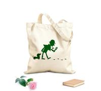 AILOONG Huellas de perro del detective Snoop Dog de dibujos animados Bolsa de lona Tela de 340g/m² de grosor Sustituye a la mochila escolar