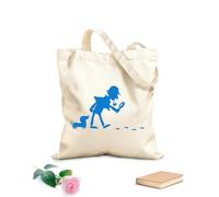 AILOONG Huellas de perro del detective Snoop Dog de dibujos animados Bolsa de lona Tela de 340g/m² de grosor Sustituye a la mochila escolar