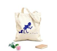 AILOONG Huellas de perro del detective Snoop Dog de dibujos animados Bolsa de lona Tela de 340g/m² de grosor Sustituye a la mochila escolar