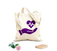 AILOONG Icono de mano de médico, corazón, hospital, cardiología, signo, atención médica, ciencia Bolsa de lona sin blanquear Tela de 340g/m² de grosor Se usa como bolsa de herramientas