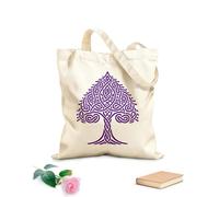 AILOONG Imágenes prediseñadas del árbol de la vida celta, silueta de árbol celta, abeto celta de Sirio Bolsa de tela con asa plana Tela de 340g/m² de grosor Sustituye a la mochila escolar