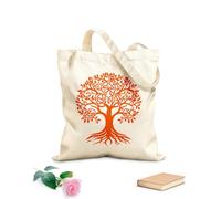 AILOONG Imágenes prediseñadas del árbol de la vida celta, silueta de árbol celta, un fresno, árbol celta Bolsa de tela con asa plana Tela de 340g/m² de grosor Sustituye a la mochila escolar