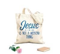 AILOONG Jesús no es cosa de fin de semana Bolsas de lona con estampados personalizables Tela de 340g/m² de grosor Combina con la ropa