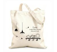 AILOONG Lámpara de mariposa con utensilios de cocina y cita de amor Bolsa de lona sin blanquear Tela de 12 oz de grosor Se usa como bolsa de herramientas 25x30cm Pequeño