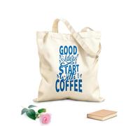 AILOONG Las buenas ideas empiezan con buenas frases sobre el café. Bolsa de lona con fondo reforzado Tela de 340g/m² de grosor Se usa como bolsa de regalo