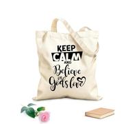 AILOONG Letras bíblicas y arte cristiano Bolsas reutilizables para la compra Tela de 12 oz de grosor Plegable 25x30cm Pequeño