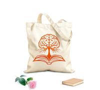 AILOONG Libro del árbol cerebral que simboliza el crecimiento del conocimiento y el potencial de aprendizaje. Bolsa de tela con asa plana Tela de 340g/m² de grosor Sustituye a la mochila escolar