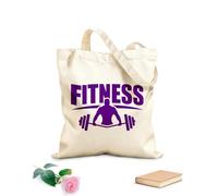 AILOONG Logotipo de fitness con un hombre levantando una barra. Bolsa de lona con fondo reforzado Tela de 340g/m² de grosor Se usa como bolsa de regalo