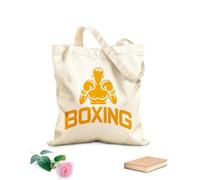 AILOONG Logotipos de boxeo, silueta 4 Bolsa de tela con asa plana Tela de 340g/m² de grosor Sustituye a la mochila escolar