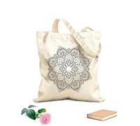 AILOONG Maestro de Mandalas, Bohemio, Hippie, Zen, Yoga Bolsos de calicó para mujer Tela de 12 oz de grosor Plegable 31x36cm Mediano