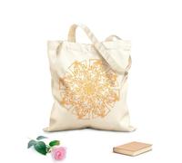 AILOONG Mandala geométrica de hongo del país de las maravillas con adorno Bolsa de lona con fondo reforzado Tela de 340g/m² de grosor Se usa como bolsa de regalo
