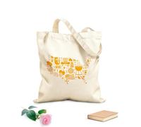 AILOONG Mapa de EE. UU. Símbolo Bandera Días festivos Estados Unidos Bolsa de compras de lona de algodón Tela de 340g/m² de grosor Se usa como bolsa de regalo
