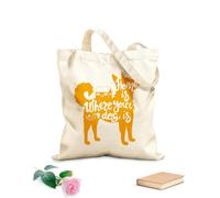 AILOONG Mascotas Perro Animal Cita Hogar Es Donde Tu Perro Está En Casa Bolsa de lona sin blanquear Tela de 340g/m² de grosor Se usa como bolsa de herramientas