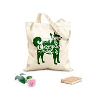 AILOONG Mascotas Perro Animal Cita Hogar Es Donde Tu Perro Está En Casa Bolsa de lona sin blanquear Tela de 340g/m² de grosor Se usa como bolsa de herramientas