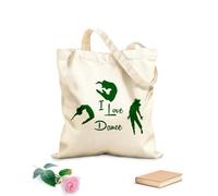 AILOONG Me encanta bailar Tres bailarines bailan Bolsos de calicó para mujer Tela de 340g/m² de grosor Plegable