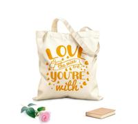 AILOONG Me encanta el vino con el que estás. Bolsas de lona con estampados personalizables Tela de 340g/m² de grosor Combina con la ropa