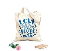 AILOONG Me encanta el vino con el que estás. Bolsas de lona con estampados personalizables Tela de 340g/m² de grosor Combina con la ropa
