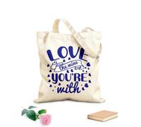AILOONG Me encanta el vino con el que estás. Bolsas de lona con estampados personalizables Tela de 340g/m² de grosor Combina con la ropa