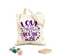 AILOONG Me encanta el vino con el que estás. Bolsas de lona con estampados personalizables Tela de 340g/m² de grosor Combina con la ropa
