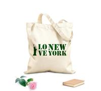 AILOONG Me encanta la tipografía de Nueva York y el diseño de la Estatua de la Libertad. Bolsas de lona con estampados personalizables Tela de 340g/m² de grosor Combina con la ropa