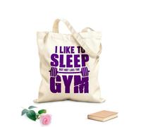AILOONG Me gusta dormir pero no me gusta el diseño del gimnasio. Bolsas de lona con estampados personalizables Tela de 340g/m² de grosor Combina con la ropa